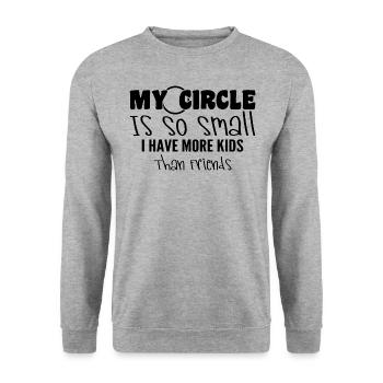 Mein Kreis ist so klein, dass ich mehr Kinder als Freunde habe - Unisex Pullover - Weißgrau meliert - Vorne - Alina (178cm) & Michal (187cm)