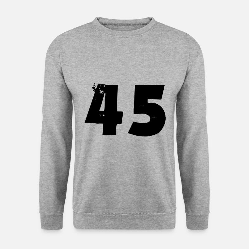 45 Zahl - Unisex Pullover - Weißgrau meliert