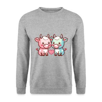 Taurus Couple Love Couple In Love - Unisex Sweatshirt - salt & pepper - Front - Alina (178cm) & Michal (187cm)