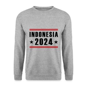 Indonesia 2024 - Unisex Pullover - Weißgrau meliert - Vorne - Alina (178cm) & Michal (187cm)