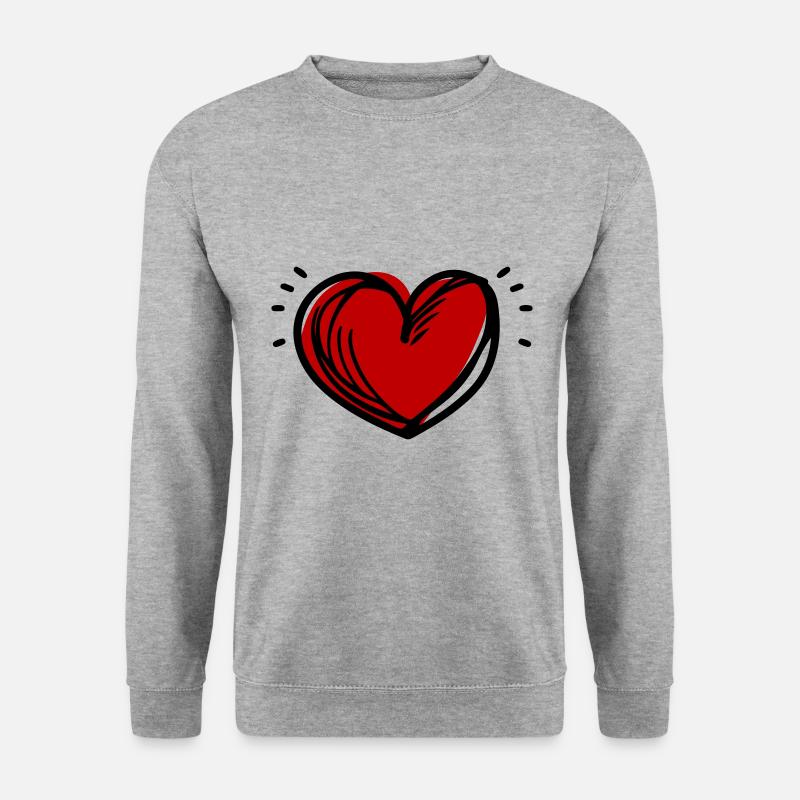 Herz Symbol Illustration - Unisex Pullover - Weißgrau meliert