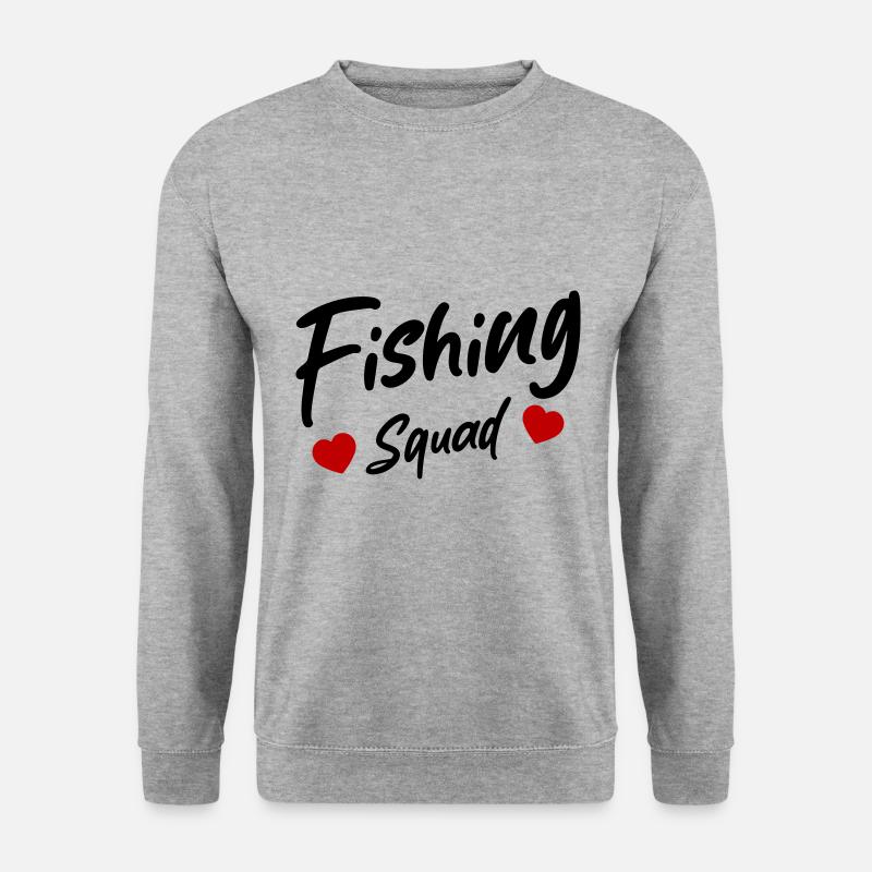Fishing Squad Herz - Unisex Pullover - Weißgrau meliert