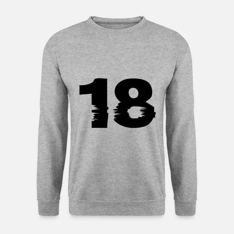 18 Zahl - Unisex Pullover - Weißgrau meliert