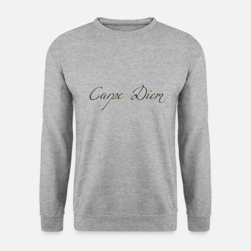 Carpe Diem - Unisex Pullover - Weißgrau meliert