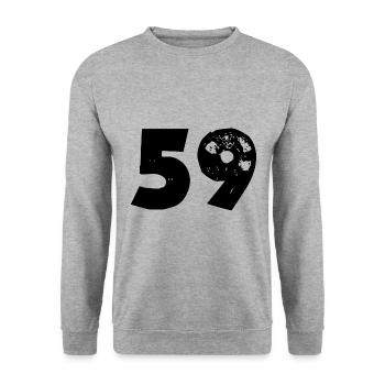 59 Nombre - Sweat-shirt Unisexe - gris chiné - Devant - Alina (178cm) & Michal (187cm)