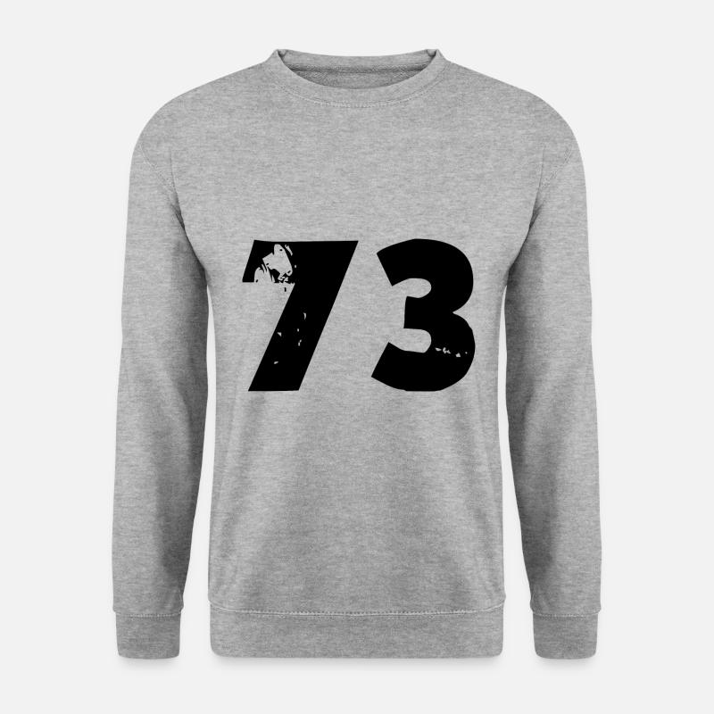 73 Zahl - Unisex Pullover - Weißgrau meliert