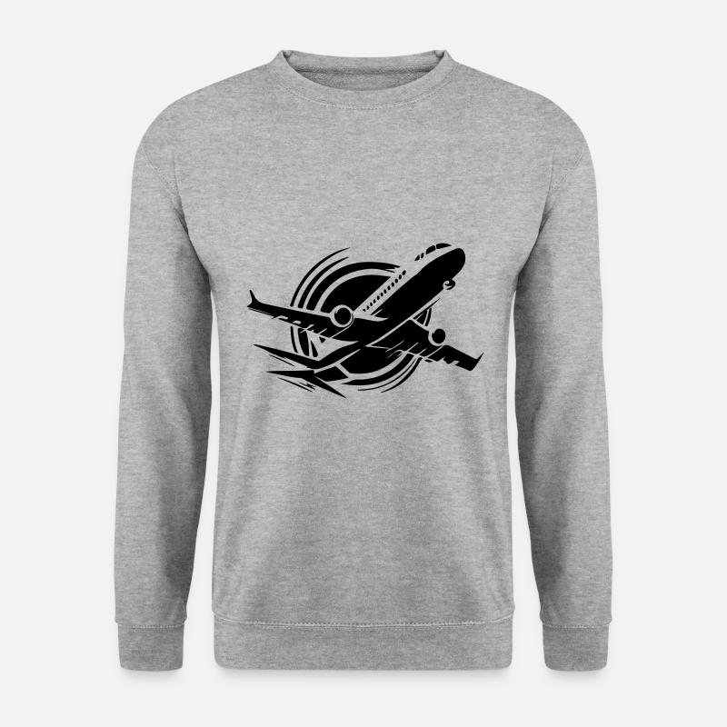 Flugzeug Symbol - Unisex Pullover - Weißgrau meliert