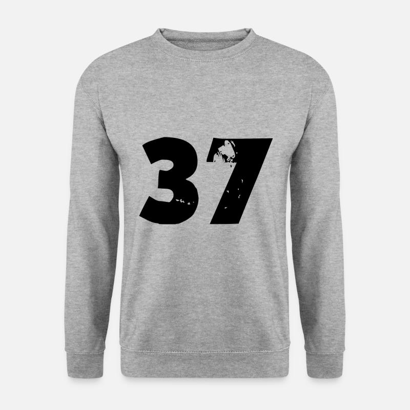 37 Zahl - Unisex Pullover - Weißgrau meliert