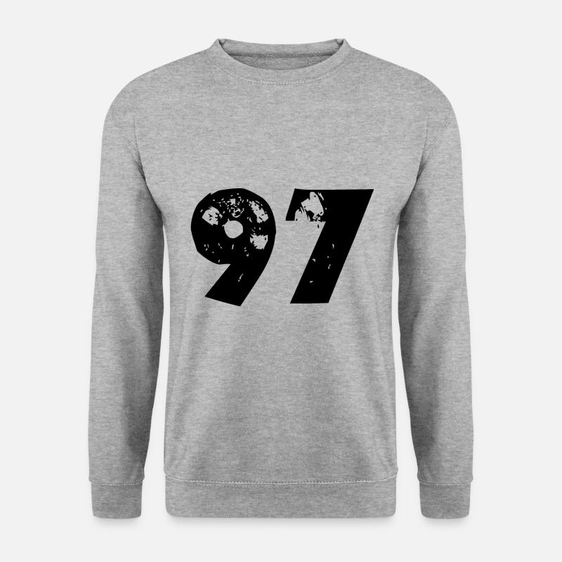 97 Zahl - Unisex Pullover - Weißgrau meliert