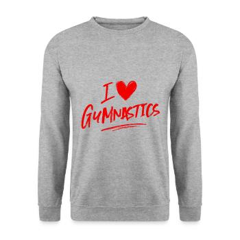 Ich liebe Gymnastik - Unisex Pullover - Weißgrau meliert - Vorne - Alina (178cm) & Michal (187cm)