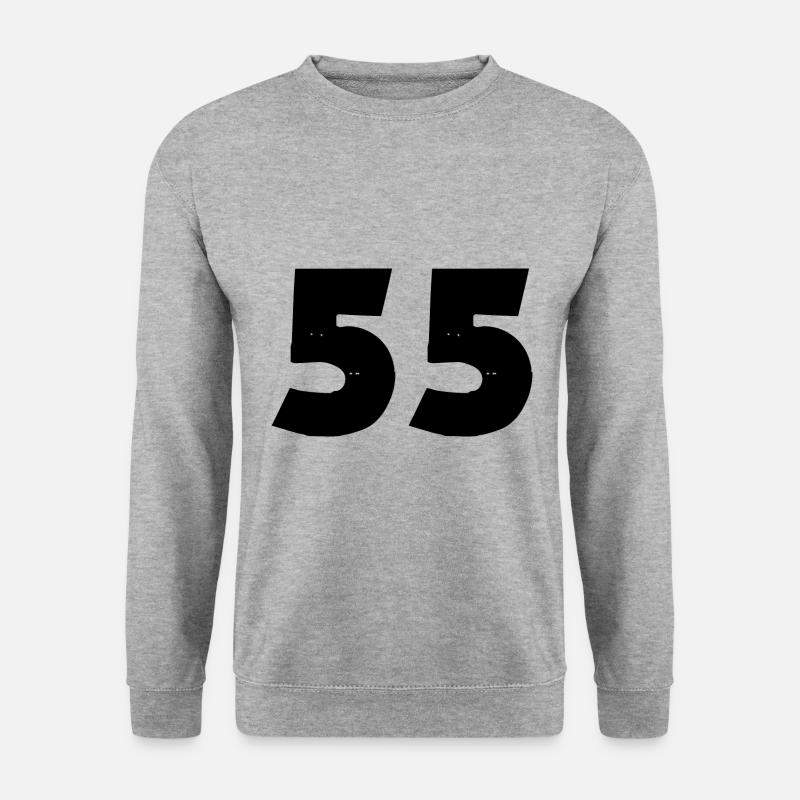 55 Zahl - Unisex Pullover - Weißgrau meliert