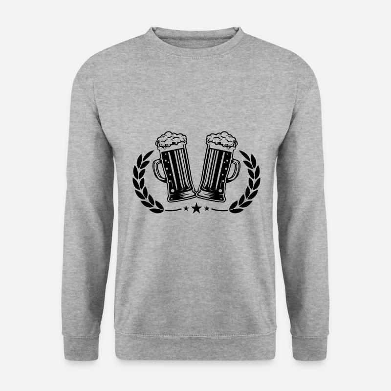 Bier Symbol kranz - Unisex Pullover - Weißgrau meliert