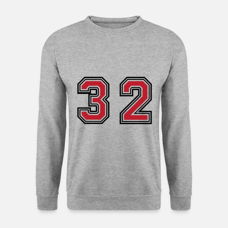 32 Zahl symbol - Unisex Pullover - Weißgrau meliert