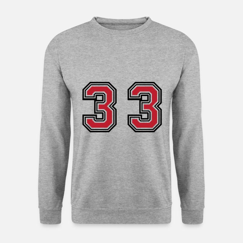 33 Zahl symbol - Unisex Pullover - Weißgrau meliert