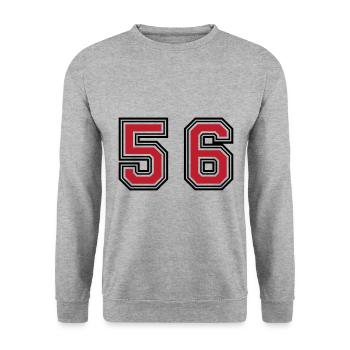 56 Symbole numérique - Sweat-shirt Unisexe - gris chiné - Devant - Alina (178cm) & Michal (187cm)