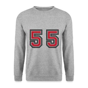 55 Symbole numérique - Sweat-shirt Unisexe - gris chiné - Devant - Alina (178cm) & Michal (187cm)