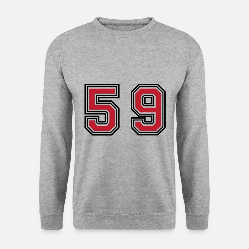 59 Zahl Symbol - Unisex Pullover - Weißgrau meliert