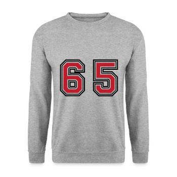 65 Symbole numérique - Sweat-shirt Unisexe - gris chiné - Devant - Alina (178cm) & Michal (187cm)