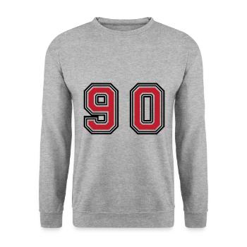 90 Number Symbol - Unisex Sweatshirt - salt & pepper - Front - Alina (178cm) & Michal (187cm)