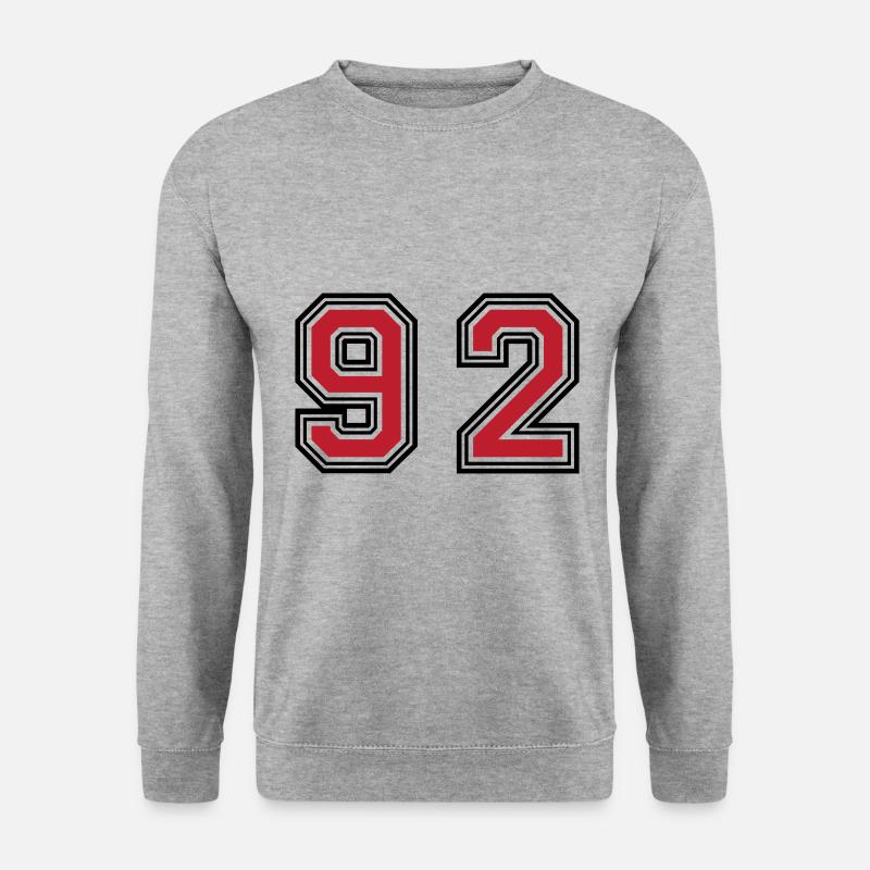 92 Zahl Symbol - Unisex Pullover - Weißgrau meliert