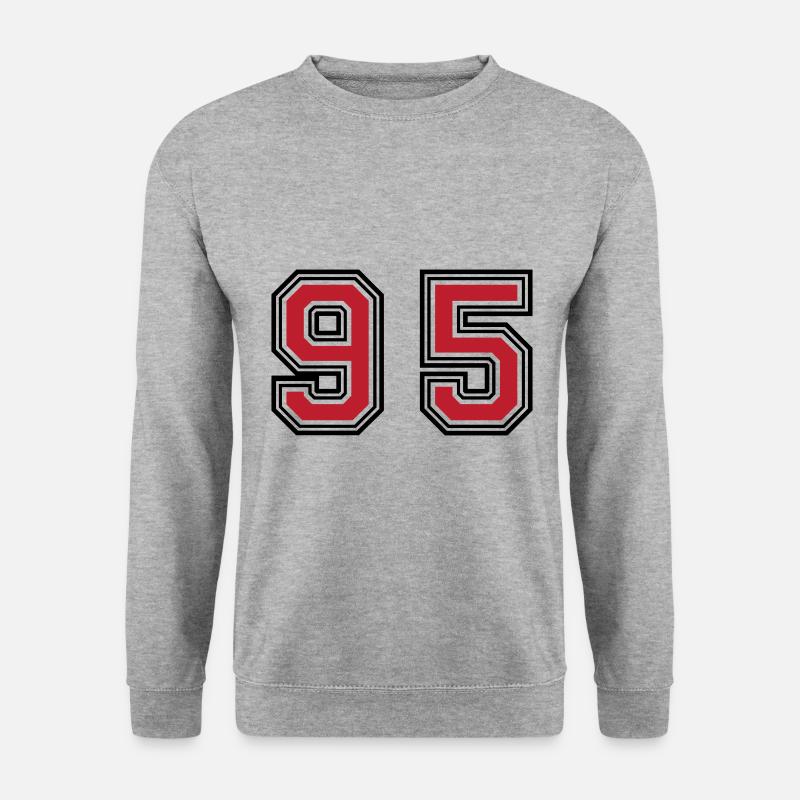95 Zahl Symbol - Unisex Pullover - Weißgrau meliert