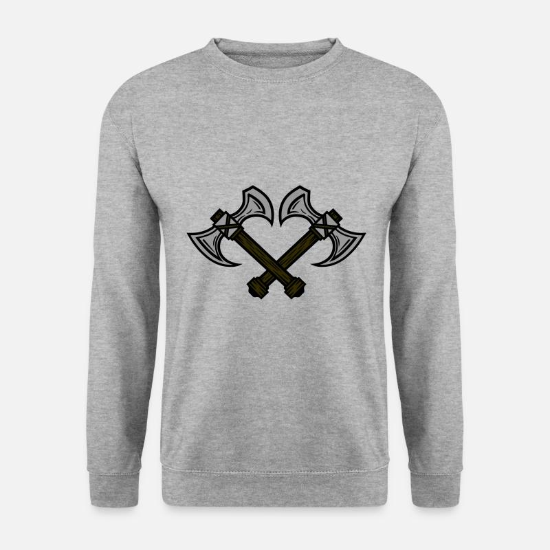 Axt Element - Unisex Pullover - Weißgrau meliert