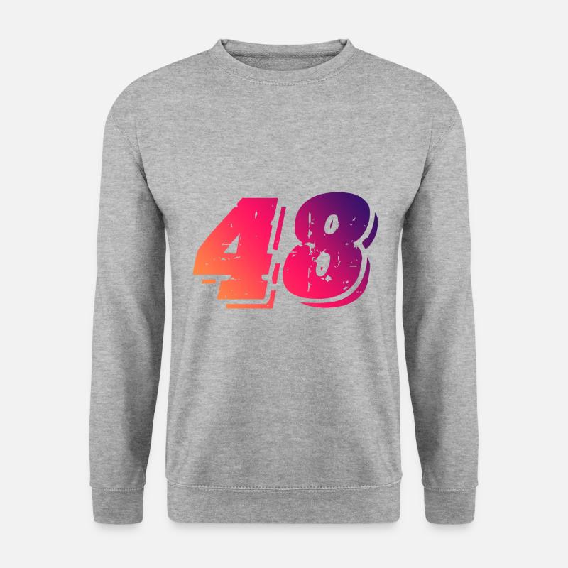 48 Zahl Symbol - Unisex Pullover - Weißgrau meliert