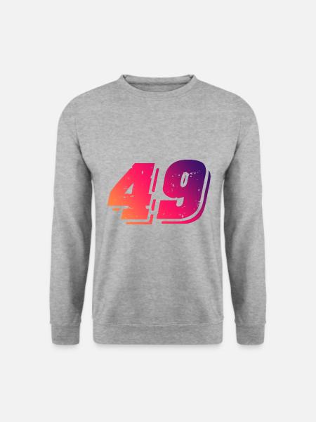 49 Zahl Symbol - Unisex Pullover - Weißgrau meliert