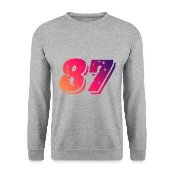 87 Number Symbol - Unisex Sweatshirt - salt & pepper - Front - Alina (178cm) & Michal (187cm)