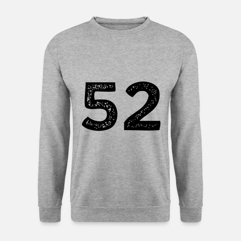 52 Zahl Trikot - Unisex Pullover - Weißgrau meliert