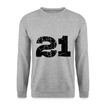 21 number jersey - Unisex Sweatshirt - salt & pepper - Front - Alina (178cm) & Michal (187cm)