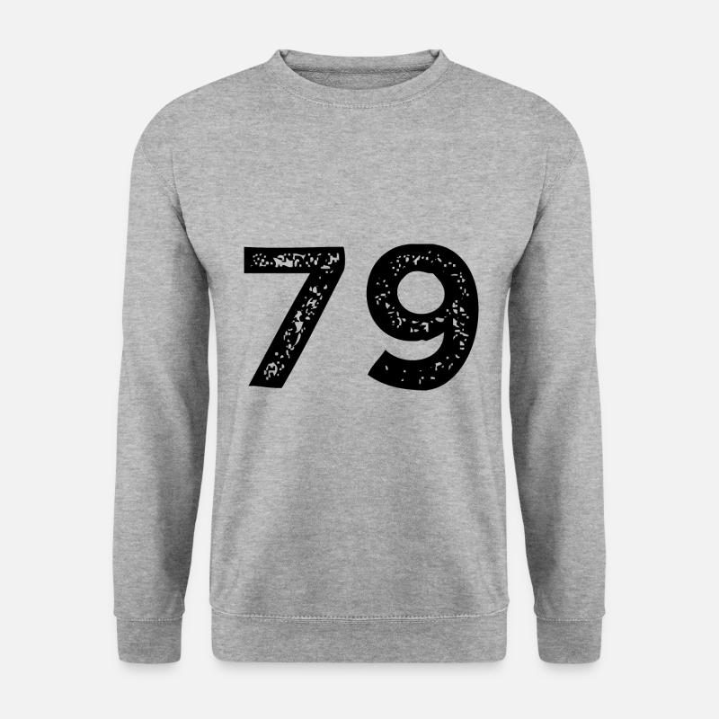 79 Zahl Trikot - Unisex Pullover - Weißgrau meliert