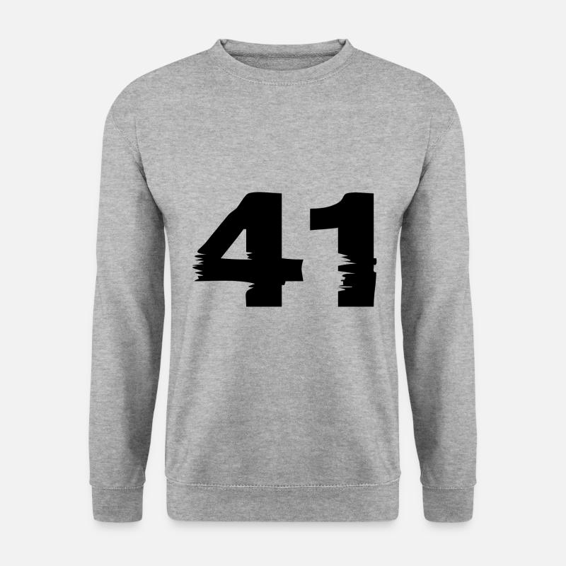 41 Zahl - Unisex Pullover - Weißgrau meliert