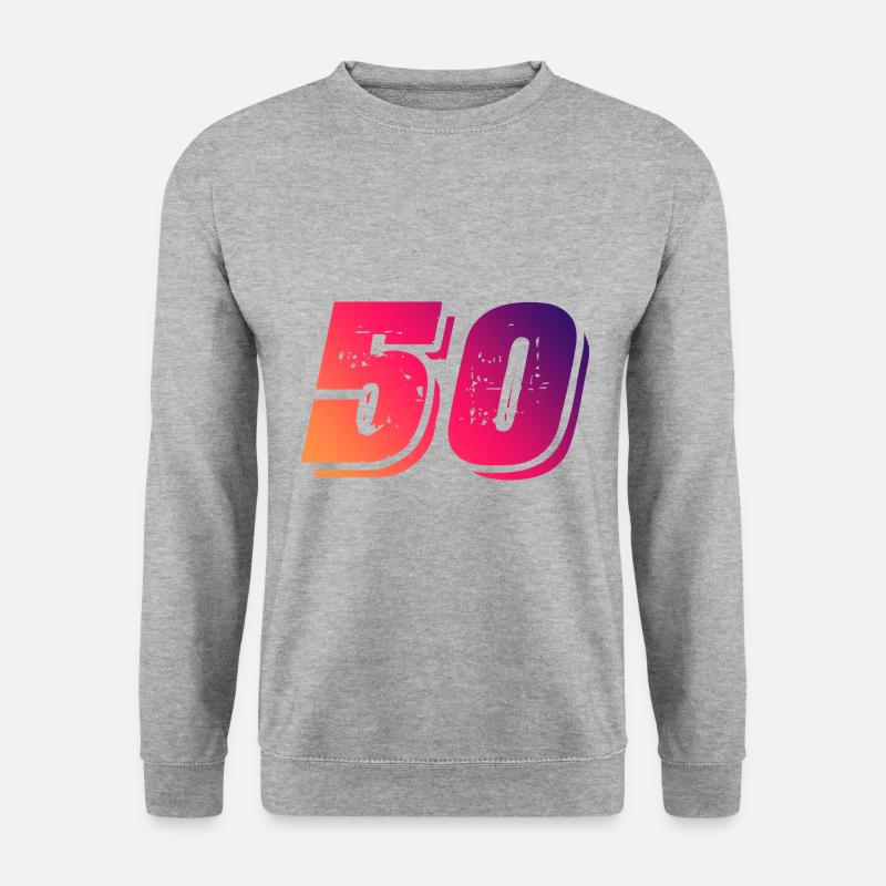 50 Zahl Symbol - Unisex Pullover - Weißgrau meliert