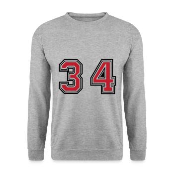34 symboles numériques - Sweat-shirt Unisexe - gris chiné - Devant - Alina (178cm) & Michal (187cm)