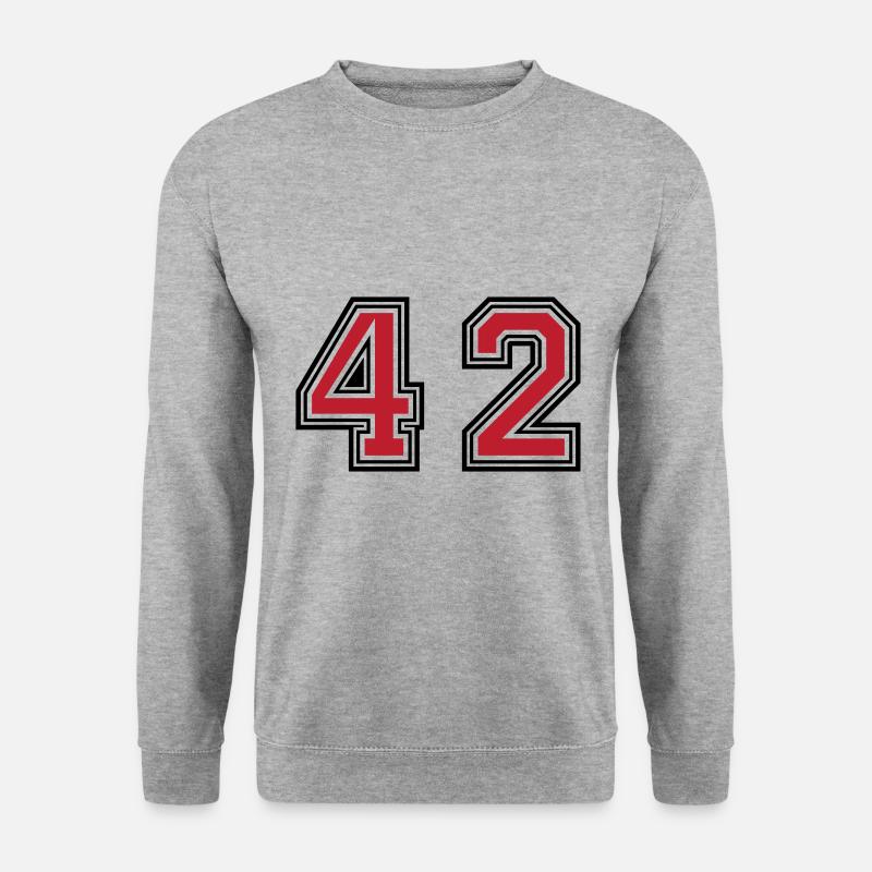 42 Zahl symbol - Unisex Pullover - Weißgrau meliert