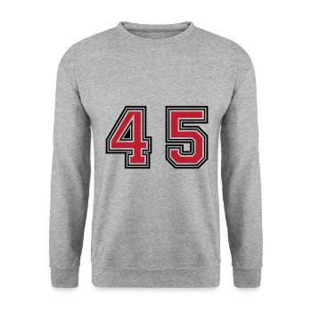 45 symboles numériques - Sweat-shirt Unisexe - gris chiné - Devant - Alina (178cm) & Michal (187cm)