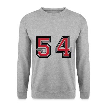 54 Symbole numérique - Sweat-shirt Unisexe - gris chiné - Devant - Alina (178cm) & Michal (187cm)