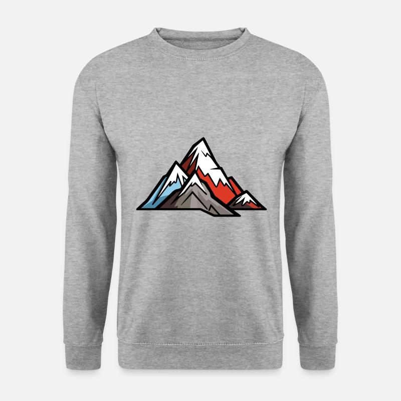 Berge Bergsteiger Symbol - Unisex Pullover - Weißgrau meliert