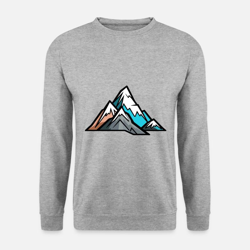 Berge Bergsteiger Symbol - Unisex Pullover - Weißgrau meliert