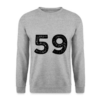 59 Number Leotard - Unisex Sweatshirt - salt & pepper - Front - Alina (178cm) & Michal (187cm)