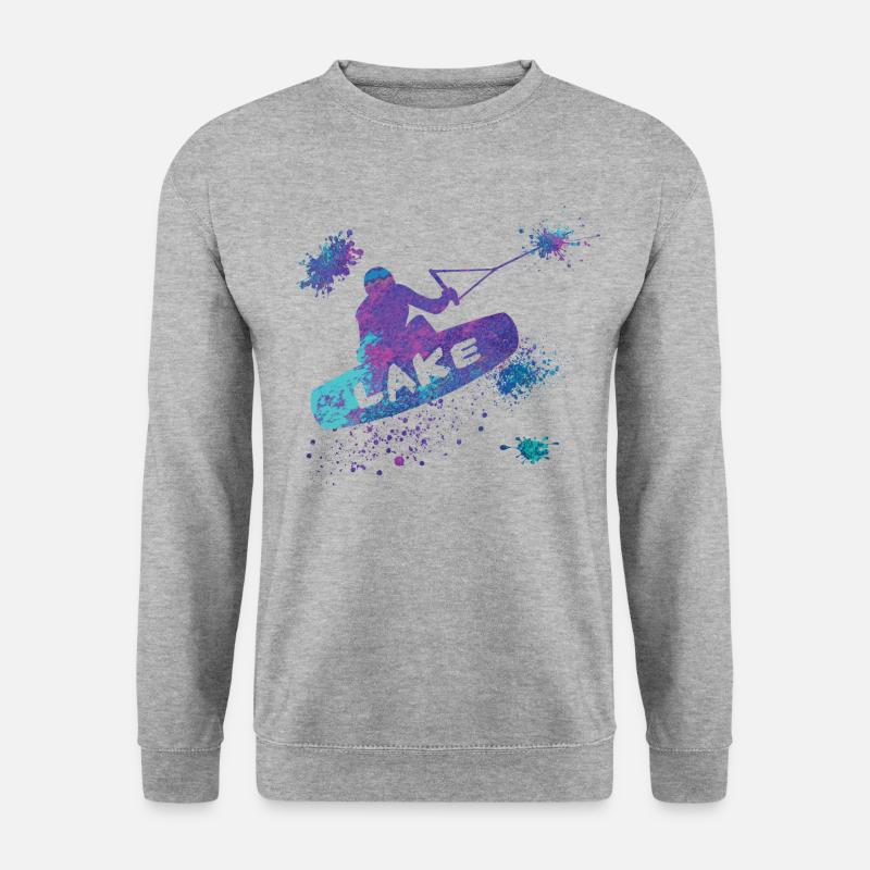 Wakeboard, Overspray - Unisex Pullover - Weißgrau meliert