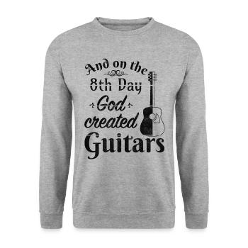 And on the 8th day God created Guitars - Unisex Sweatshirt - salt & pepper - Front - Alina (178cm) & Michal (187cm)