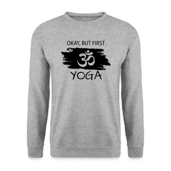 Yoga - Unisex Pullover - Weißgrau meliert - Vorne - Alina (178cm) & Michal (187cm)