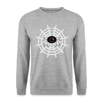 Happy Halloween: Spider - Unisex Sweatshirt - salt & pepper - Front - Alina (178cm) & Michal (187cm)