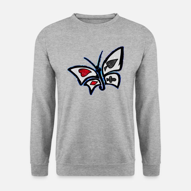 Kosmischer Wunderland-Schmetterling - Unisex Pullover - Weißgrau meliert