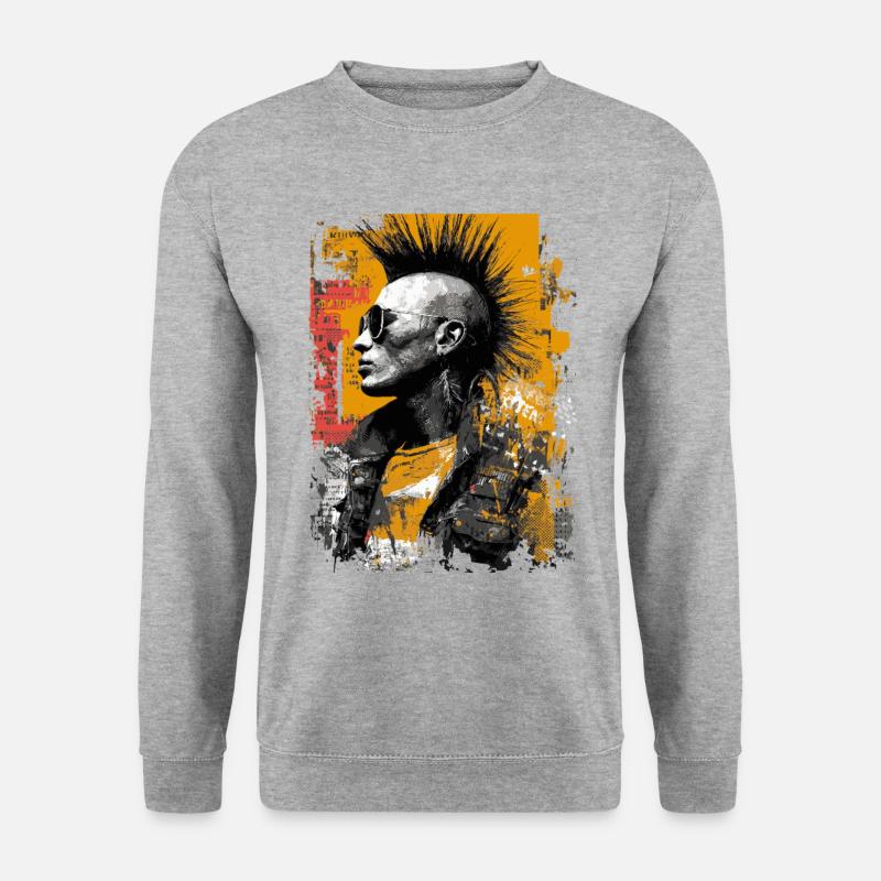 Punk with mohawk - Unisex Sweatshirt - salt & pepper