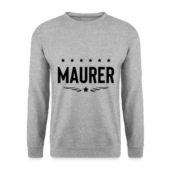 Maurer Beruf - Unisex Pullover - Weißgrau meliert - Vorne - Alina (178cm) & Michal (187cm)