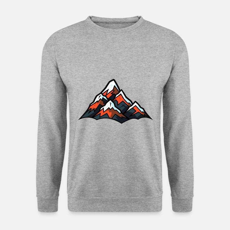 Symbol Berge - Unisex Pullover - Weißgrau meliert