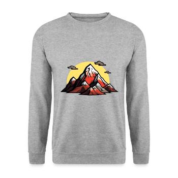 Mountains Alps Symbol - Unisex Sweatshirt - salt & pepper - Front - Alina (178cm) & Michal (187cm)